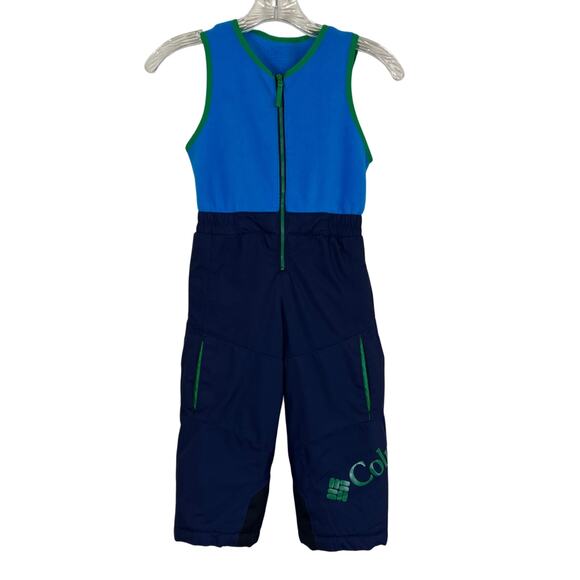 Columbia Toddler 4T Buga Nylon Snow Bib Snowsuit Omnitech Navy Fleece Top - Picture 1 of 16
